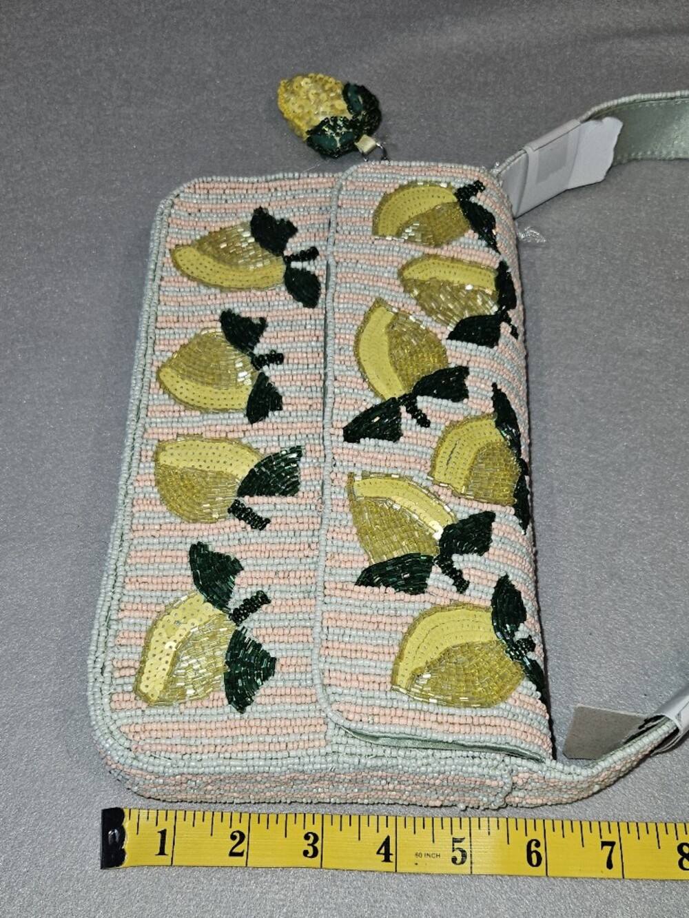 NWT Viral Beaded Lemon Shoulder Bag & Matching Lemon Charm - Cottagecore Trendy - Picture 12 of 16